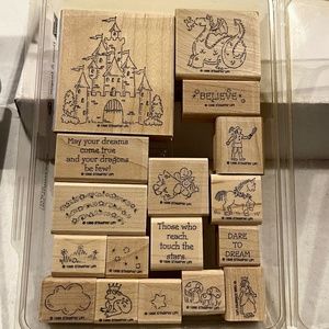 Stampin’ Up! DREAMS & DRAGONS 1996 RETIRED castle dragon princess prince